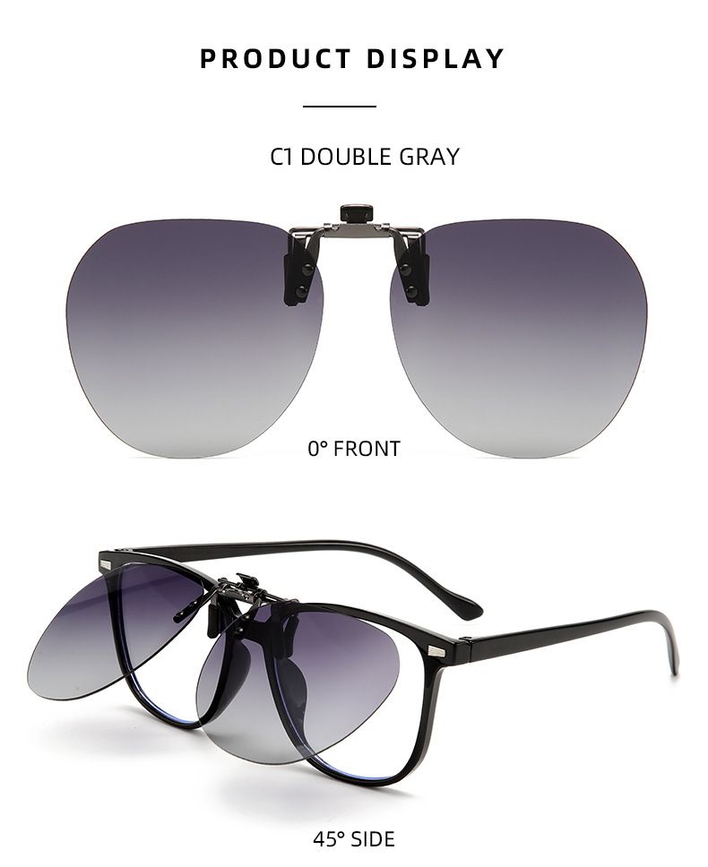 Occhiali da sole con clip per uomo e donna - Lenti polarizzate, occhiali da guida ultraleggeri (compatibili con la miopia)_voghion.com
