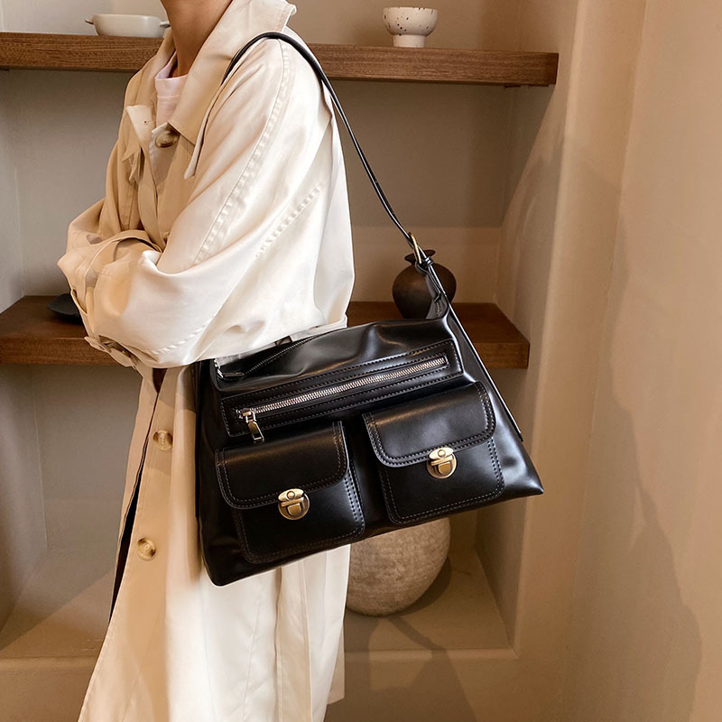 Herbst Neue High-End-Feeling-Schultertasche für Damen mit großer Kapazität und Nischendesign und Doppeltasche_voghion.com