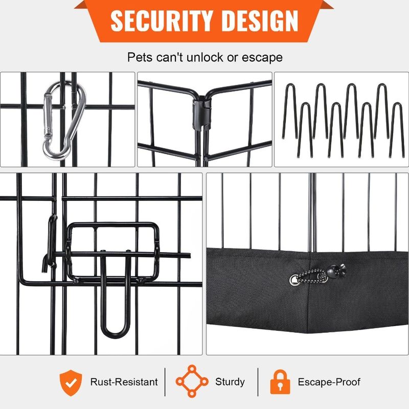 Exercise Foldable Pad Bm Crate Dog Fence Indoor With O Stakes 8 Pet Panels 24 Metal Playpen Pen H With Ground Dog Kennel Puppy_voghion.com