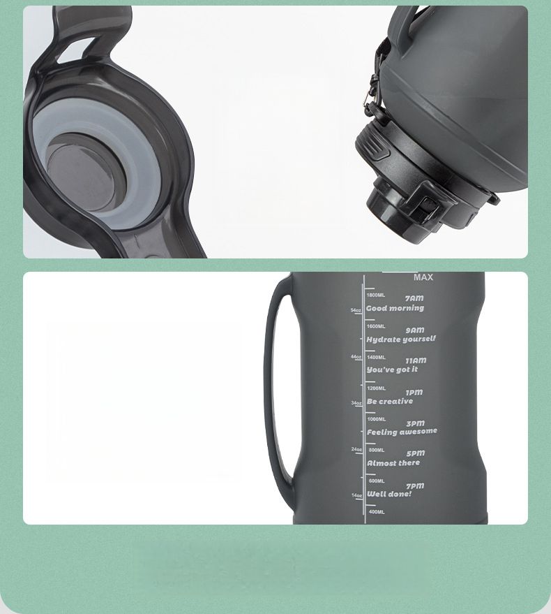 Großes Fassungsvermögen, 2 l, faltbarer Silikon-Rollbecher mit Strohhalm, bruchsicher, für hohe Temperaturen, Outdoor, Camping, Sport, Wasserflasche_voghion.com