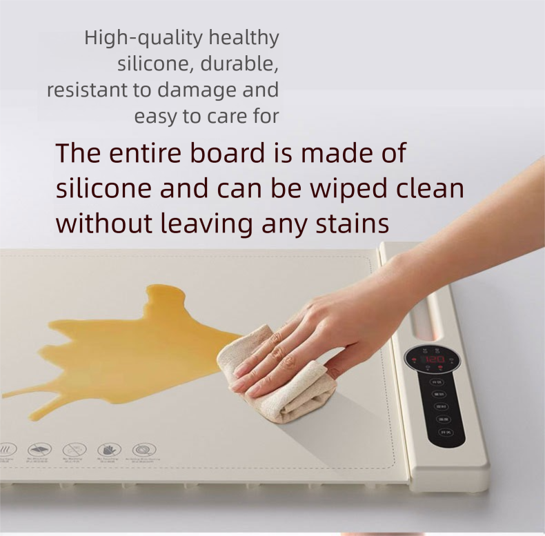 Tapete elétrico para bandeja de aquecimento, placa de aquecimento de silicone para mesa de jantar para manter alimentos e pratos aquecidos, jogo americano resistente ao calor para refeições em família_voghion.com