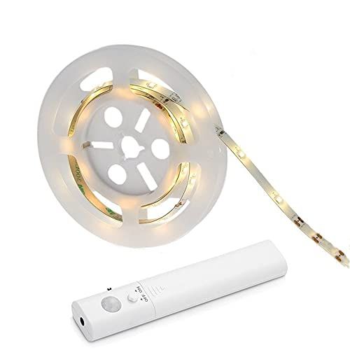 Tira de luces LED de 1 m con sensor de movimiento, luz nocturna LED activada, resistente al agua, flexible, para cama, armario, novedad_voghion.com
