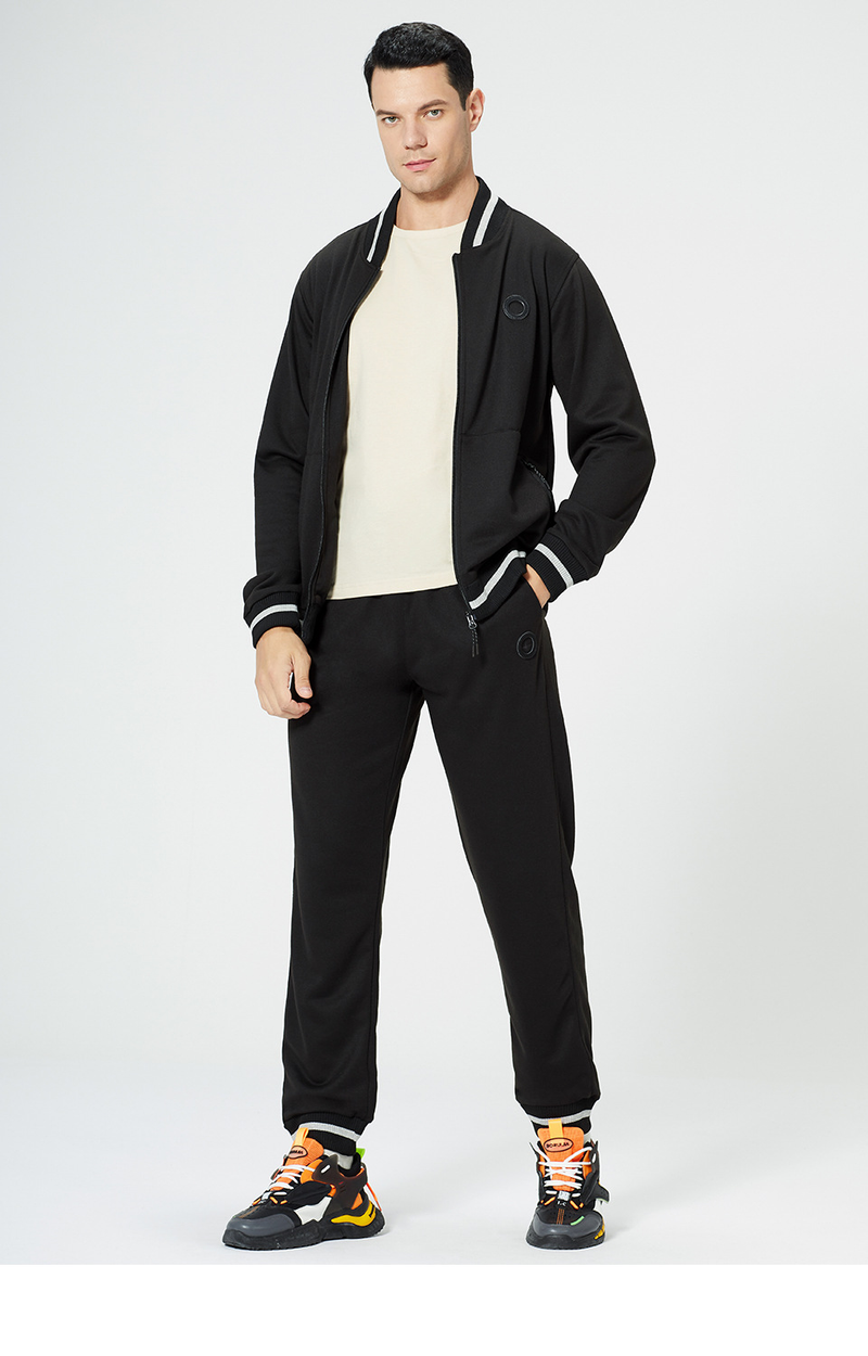 Herrenbekleidung Sportanzüge für Herren Große Laufsportbekleidung für Studenten Einfarbige zweiteilige Anzüge, lässig und vielseitig_voghion.com