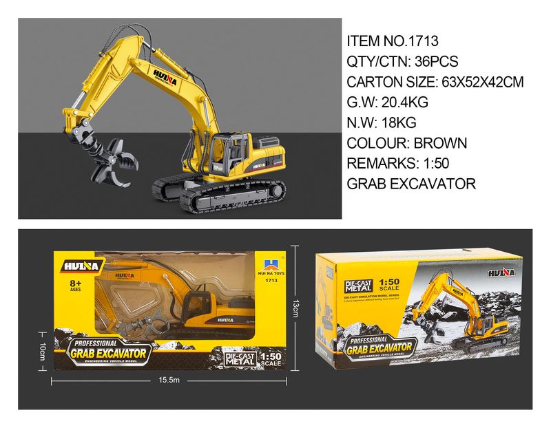 Set di modelli di veicoli da costruzione in lega Mother & Kids in scala 1:50 - Mini escavatore, autocarro con cassone ribaltabile e gru giocattolo resistenti per bambini e collezionisti_voghion.com