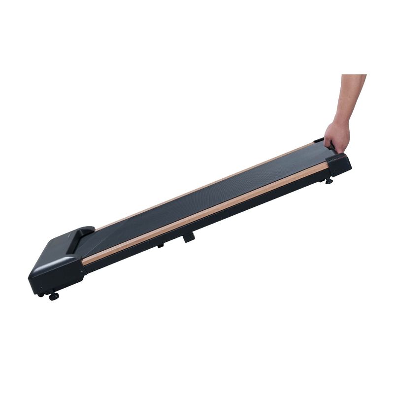 2.25HP Under Desk Treadmill, Portable Wood Walking Pad For Home & Office, Compact Running & Walking Machine With Remote Control, LED Display, Black_voghion.com