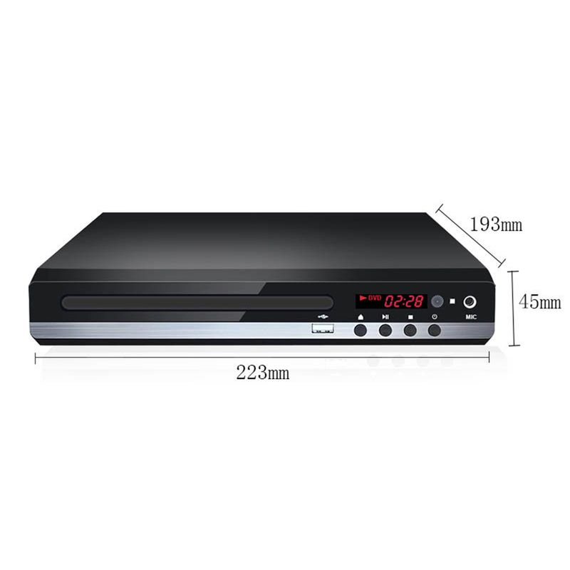 Hitech DVD HD-kompatibel 2.1 Stereo Lydeffekt AV Output Plug Play VCD CD Disc Medieafspiller Videotilbehør_voghion.com