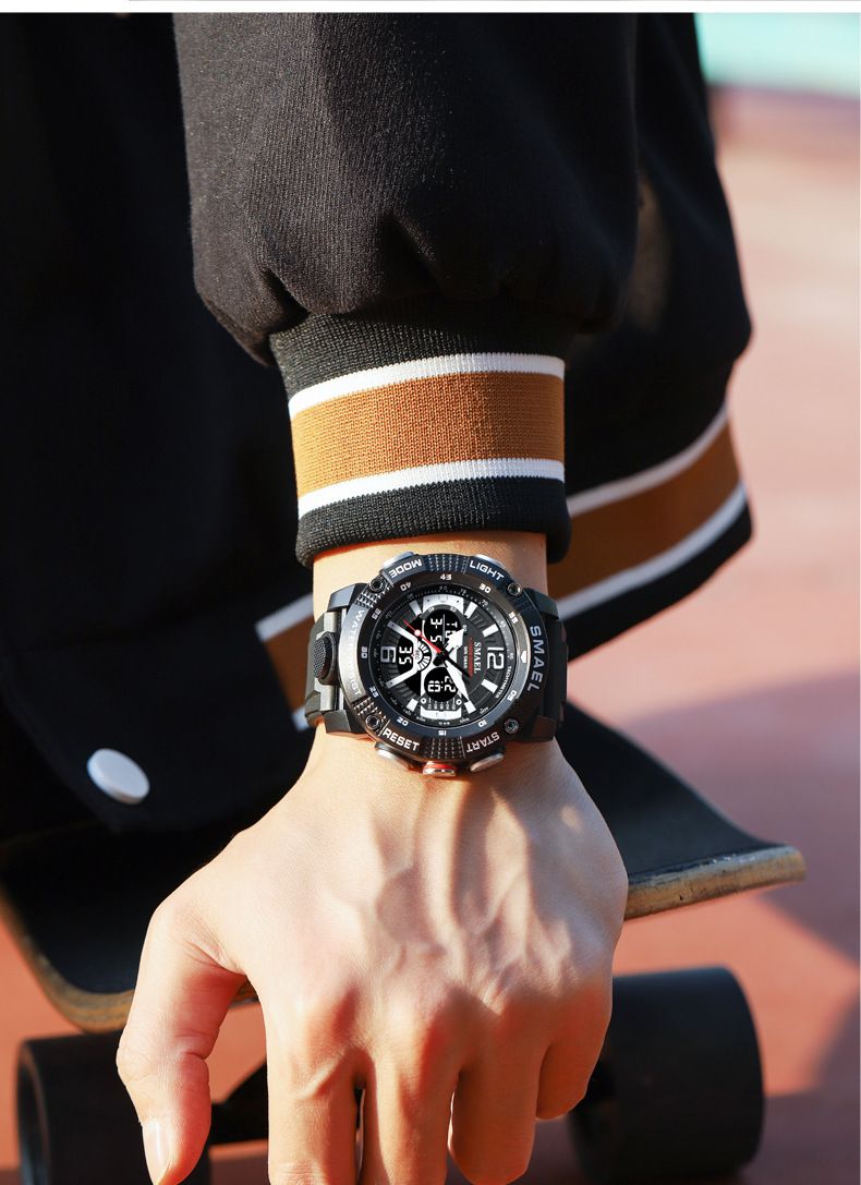 Digitale, analoge, wasserdichte Sportuhr für Herren mit LED-Hintergrundbeleuchtung, multifunktionale Outdoor-Armbanduhr für den Freizeit-, Business- und aktiven Lebensstil_voghion.com