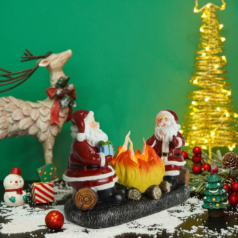 Decorazioni natalizie transfrontaliere, ornamenti in resina, luce notturna, regalo di Babbo Natale, luce di candela a LED luminosa_voghion.com