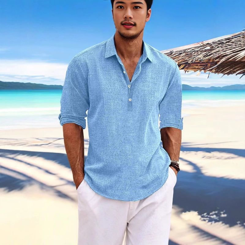 Unbeatable Quality Half Sleeved Men's Shirt, Summer Solid Color Lapel, European Size Business Casual Lapel Cardigan For Men_voghion.com