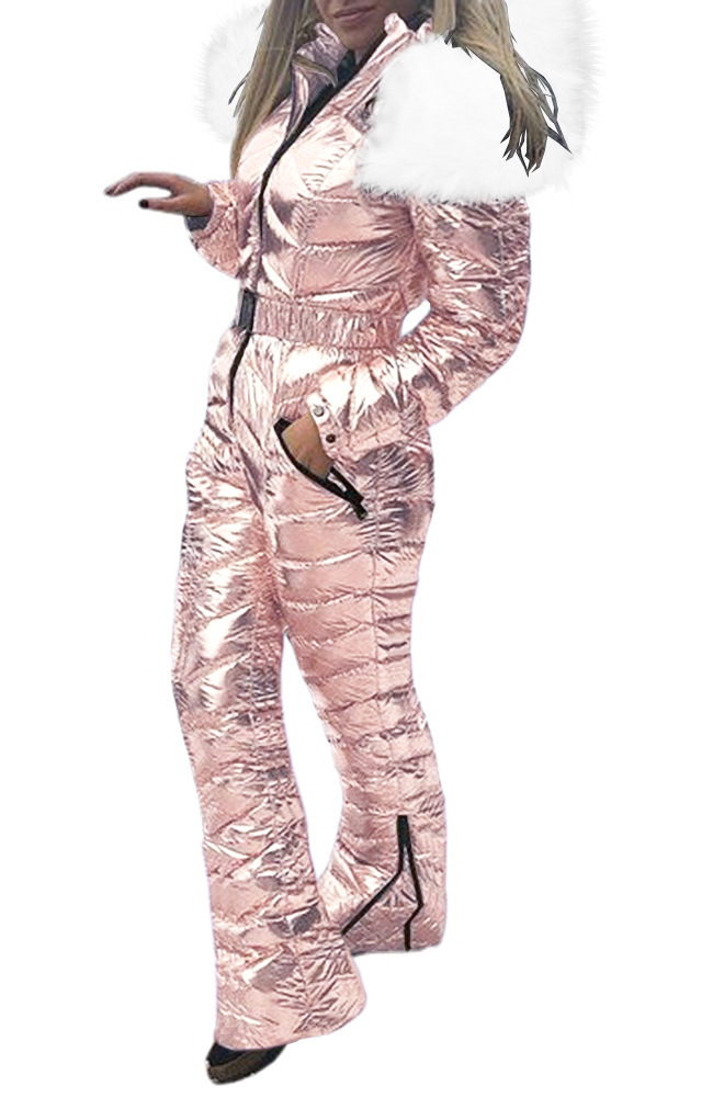 Women's clothing casual sports hooded warm one-piece ski clothing cotton clothing_voghion.com