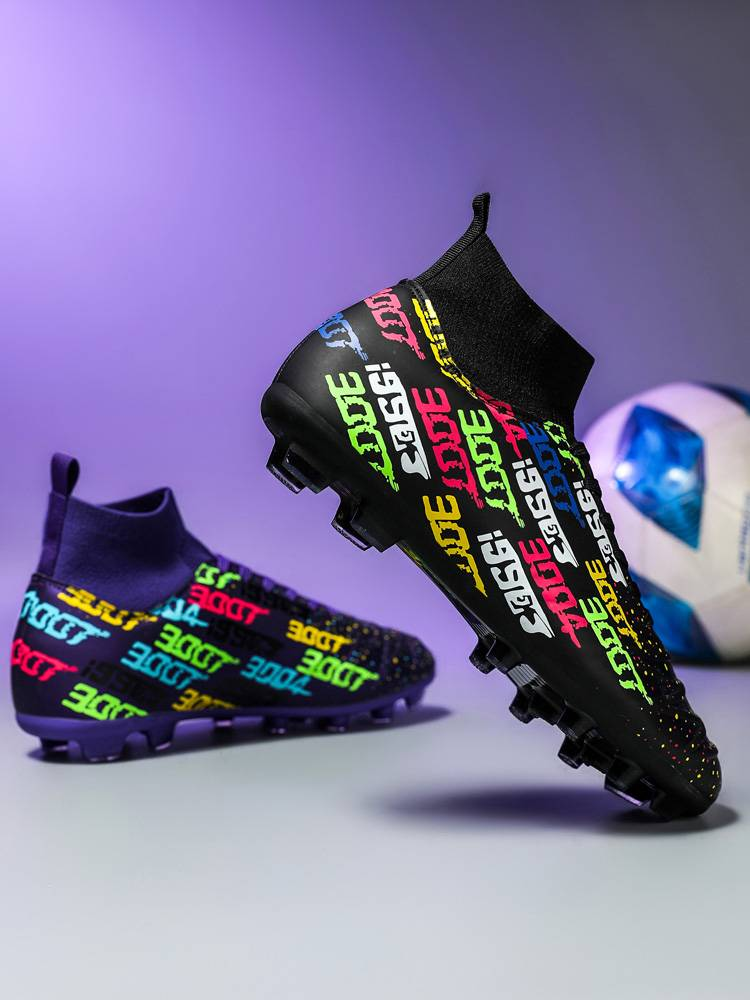 Fußballschuhe High Top Training Jugend Fußballschuhe Kinder Fußballschuhe Schwarz_voghion.com
