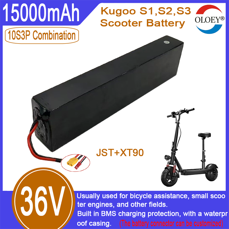Remplacement de batterie de scooter 36V, combinaison 10S3P, 15000mAh, protection de charge BMS intégrée, fonction antidéflagrante et étanche_voghion.com
