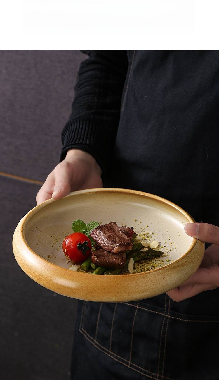 Retro Ceramic Bowl Set - Handcrafted Stoneware For Rice, Dessert & Salad, Multi-Purpose Home & Restaurant Use_voghion.com