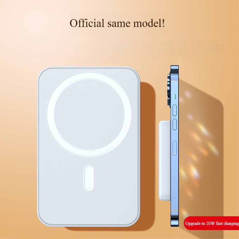 Banco de energía inalámbrico magnético de 10 000 mAh, ultrafino y portátil, con impresión de logotipo personalizado._voghion.com