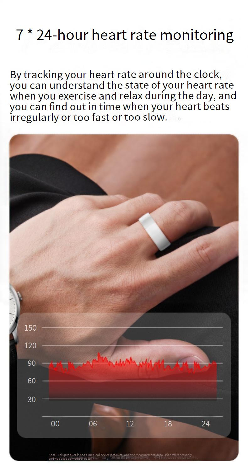 Anillos Nuevo anillo inteligente que monitoriza el sueño, los pasos, la frecuencia cardíaca y el oxígeno en sangre. Anillo de atención remota._voghion.com