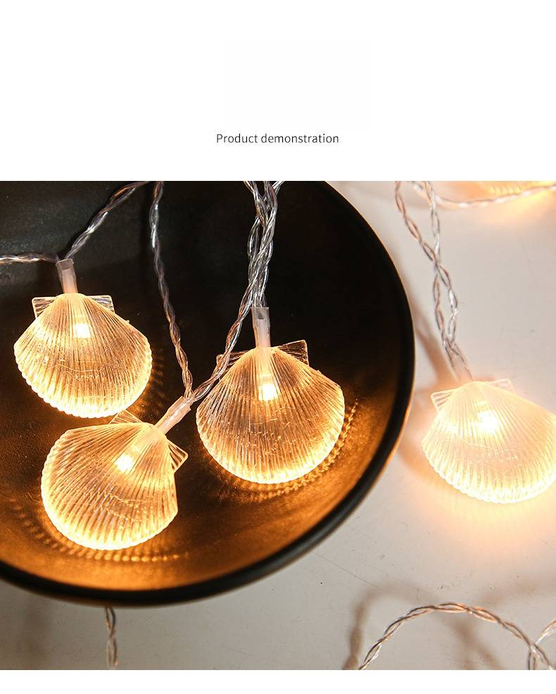 LED Seashell String Lights - Waterproof Outdoor Decorative Lights For Christmas, Garden, Party, And Home Decor - Battery/USB/Solar Powered_voghion.com