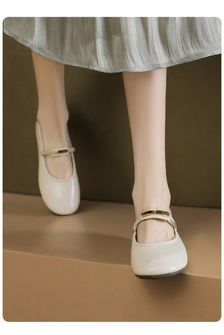 【Soft Sole And Soft Upper】Cameido Comfortable Flat Ankle Strap Shallow Single Shoes For Women, Autumn Round Toe Mary Jane Shoes_voghion.com