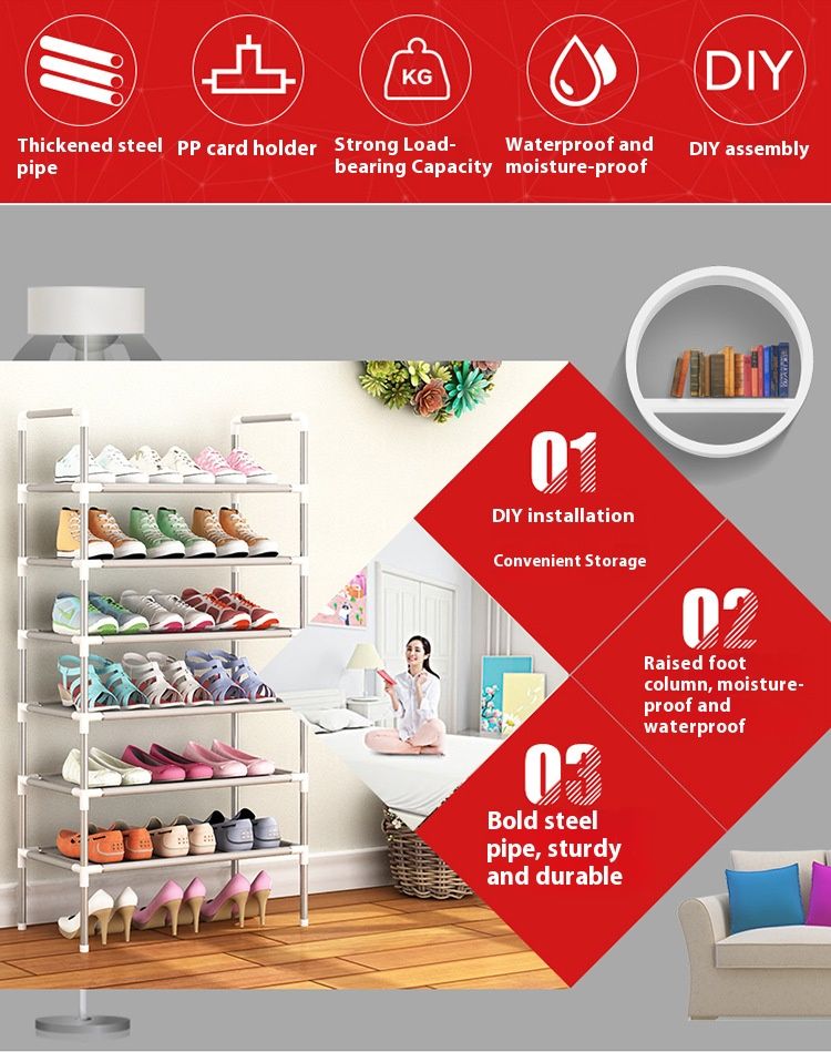 Zapatero modular de metal: organizador apilable de 2 a 7 niveles (ahorra espacio, estructura resistente, varios colores)_voghion.com
