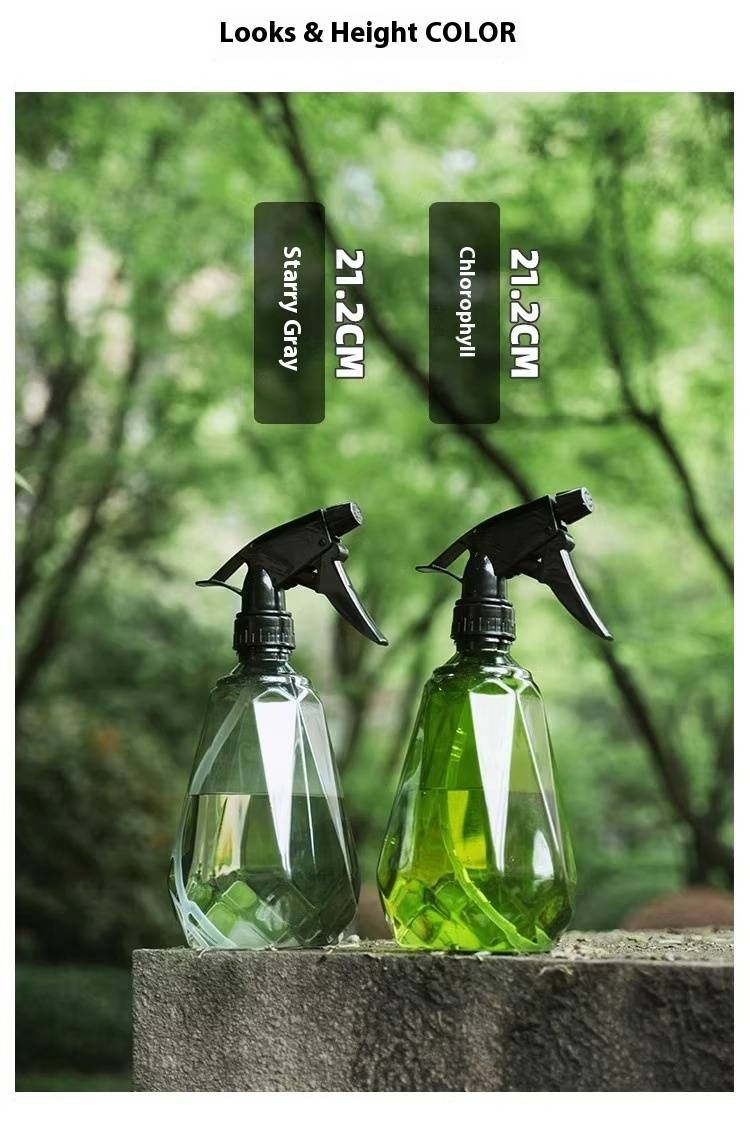 Handheld Spray Bottle – 500ml Plant Mister For Indoor/Outdoor Use (Leaf Green & Space Gray, PE Material, Lightweight & Durable)_voghion.com