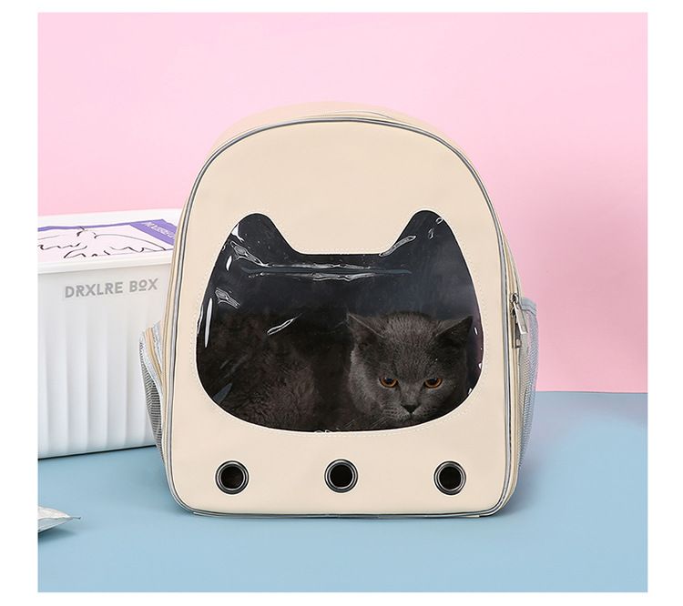 Hongyue Summer New Portable Cat Gaiola para Gatos e Cães para Passeios, Bolsa de Ombro Duplo de PU com Grande Espaço, Bolsa para Animais de Estimação_voghion.com