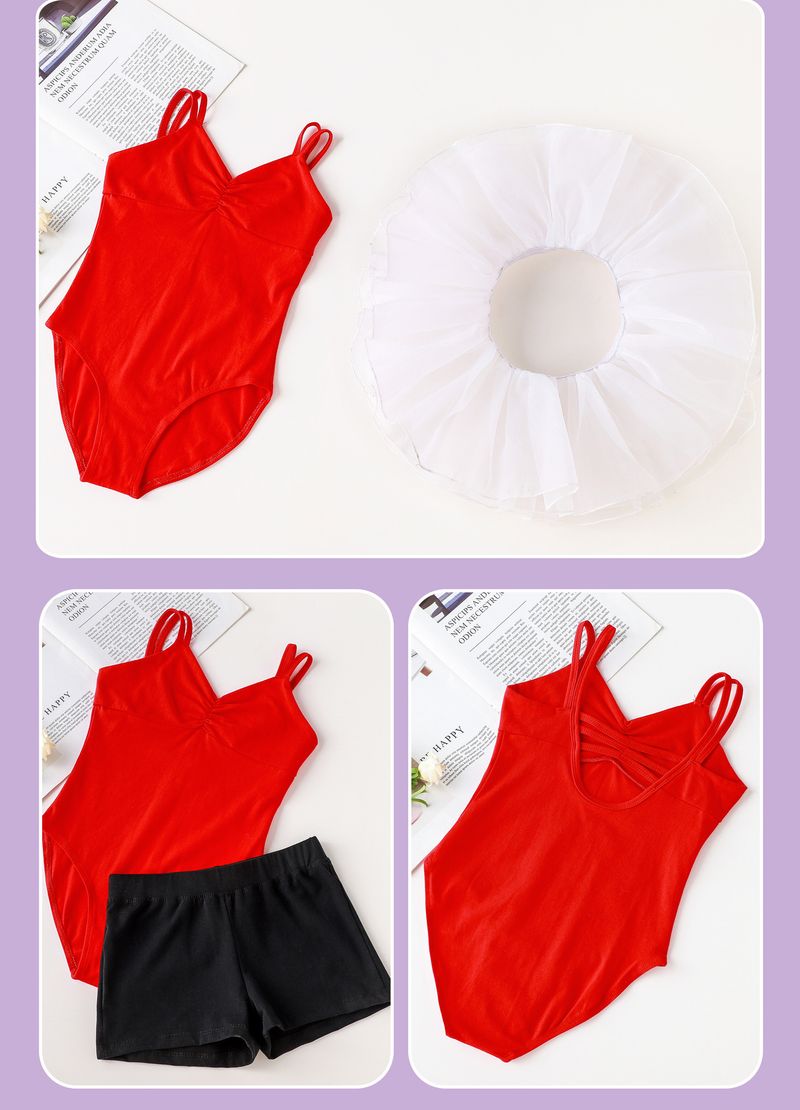 En stock, ropa de baile, ropa de práctica con eslinga, mono nuevo de verano, ropa de clasificación de baile para niños_voghion.com