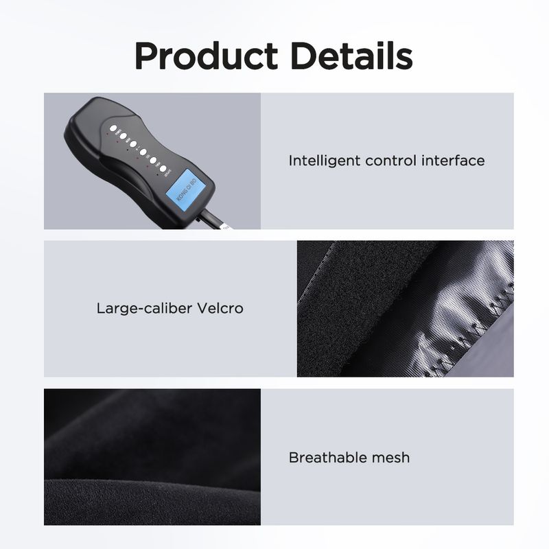 Massaggiatore elettrico per piedi e gambe, pressione dell'aria, massaggio Shiatsu, polpaccio, coscia, compressione, migliora la circolazione sanguigna, allevia i muscoli_voghion.com