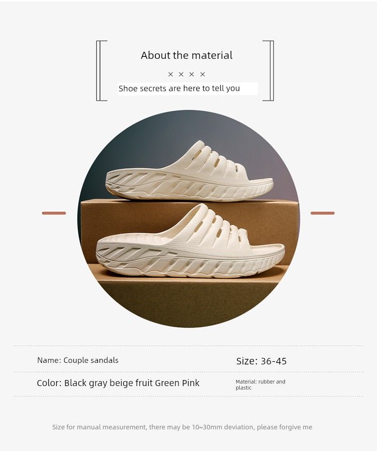 2023 Waterproonti-Skid Shock Absorption Pure Color Couple Slippers_voghion.com