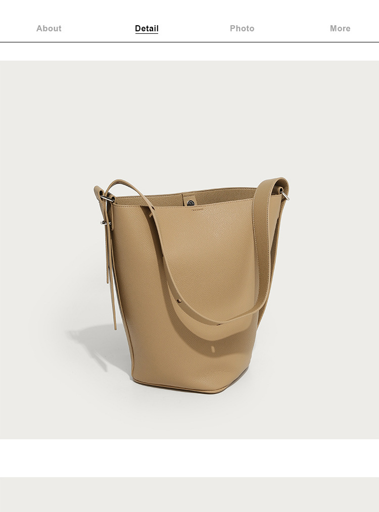 Versatile design di nicchia a secchiello casual, borsa a tracolla semplice, grande capacità, stile pigro, borsa da donna_voghion.com