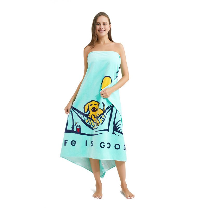 Asciugamano da spiaggia extra spesso, 100% cotone, oversize, con stampa a tintura reattiva (finiture in velluto ultra morbido, asciugatura rapida, resistente alla sabbia)_voghion.com