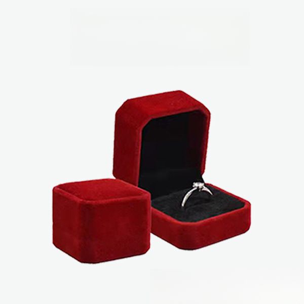 Wedding Ring Box Flannel Wedding Proposal Diamond Ring Box Jewelry Box Stud Earring Box Packaging Gift Box Birthday Valentine's Day Anniversary Gift_voghion.com