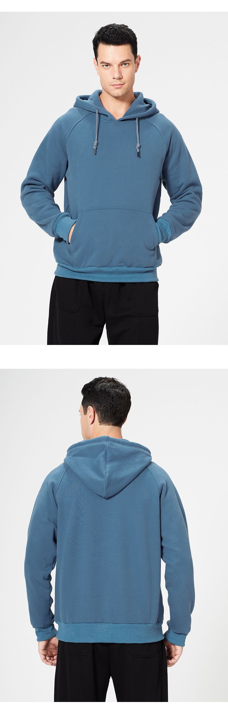 Autunno/Inverno 2021 Nuovo Street Fighter Loose Blank Fleece Uomo Maglione con cappuccio a maniche lunghe di grandi dimensioni_voghion.com