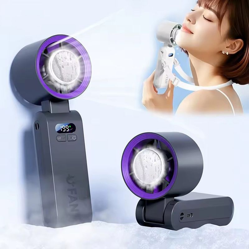 Hand-Turbo-Ventilator mit Eiskühler, leistungsstarke tragbare Mini-Ventilatoren, 1-199 Geschwindigkeit_voghion.com