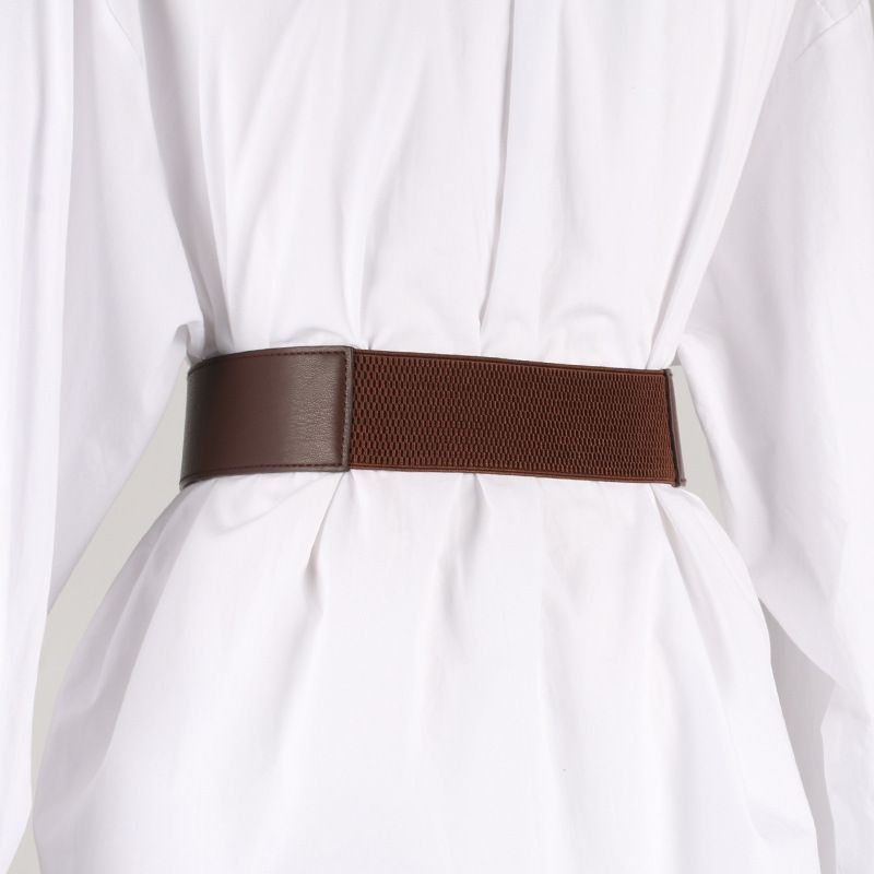 Retro D-Buckle Belt - Elastic Wide Waist Belt For Women_voghion.com