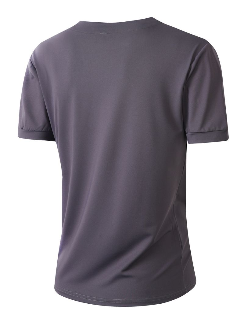 Men's Summer Stretch Fitness T-Shirt - Breathable Polyester, Comfortable Round Neck, Casual & Workout Tee For Gym, Running, Daily Wear_voghion.com