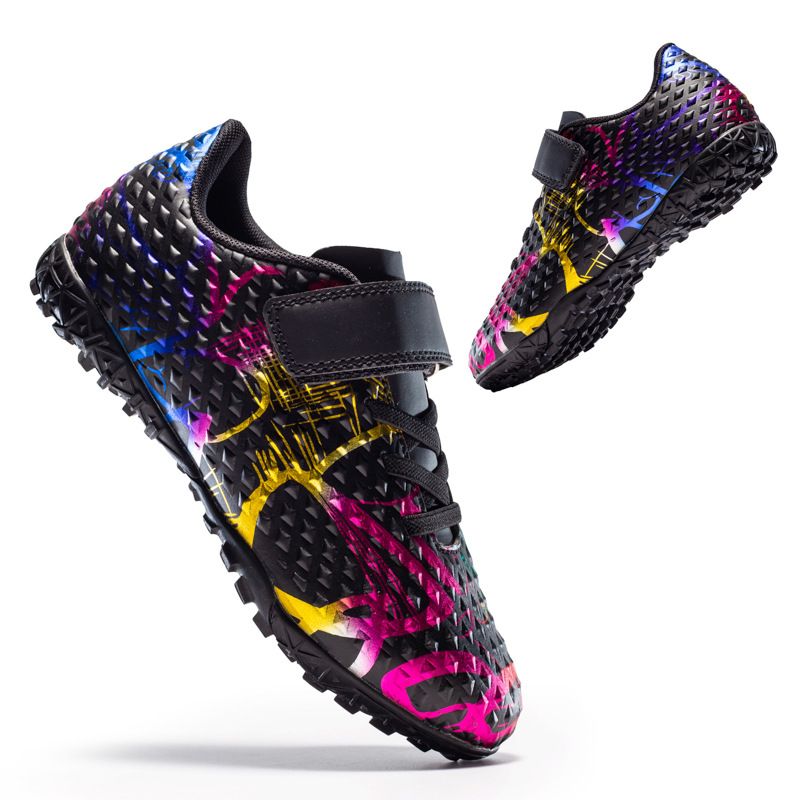 Kinder Fußballschuhe Jungen und Mädchen gebrochene Nägel Klettverschluss Kunstrasen Schule Spiel Trainingsschuhe_voghion.com