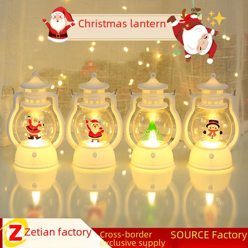 Grenzüberschreitende Weihnachtslaterne führte elektronische Kerze für ältere Menschen Weihnachtsbaumdekoration Szenenlayout tragbare kleine Öllampe_voghion.com