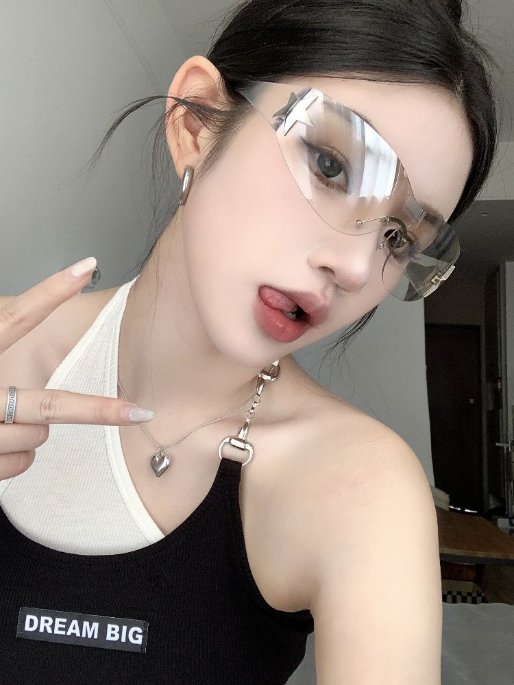 LazyZoom Fashion Style Transparent Mercury Color One-Piece Headband Female Trendy Square Round Face Slim Looking Fancy 2025_voghion.com