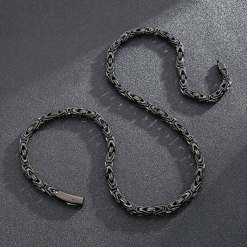 Collier en acier titane tissé en forme de V pour homme, style rock hip-hop, chaîne empereur, personnalité de la mode, dominateur de la rue_voghion.com