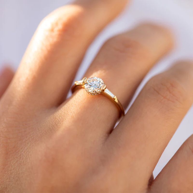 Mode CANNER vergulding Klassieke dames Fijne sieraden Verlovingsringen Sterg Sier Ring met ronde zirkoon voor vrouwen_voghion.com