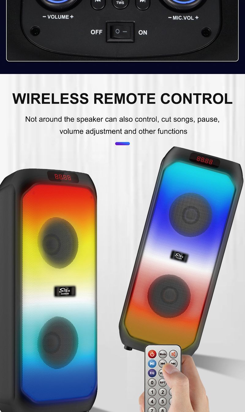 ZQS8240 Bärbar Bluetooth-högtalare Högtalare Party Party Square Dance Bärbar trådlös högtalare_voghion.com