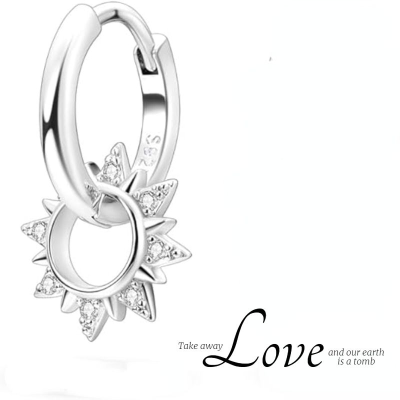 Nuovi orecchini a cerchio in acciaio inossidabile con ciondolo a forma di stella, luna e sole, in zirconia cubica_voghion.com