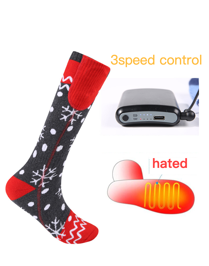 Calzini riscaldanti elettrici con controllo della temperatura a 3 velocità per ciclismo e sci all'aperto Calzini riscaldanti intelligenti USB all'ingrosso_voghion.com