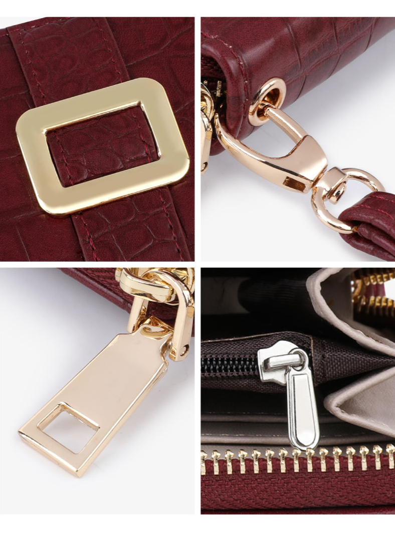 Damen Geldbörse Alligator Print Geldbörse Reißverschluss Clutch Mode Damen Lange Geldbörse Tasche Brieftasche_voghion.com