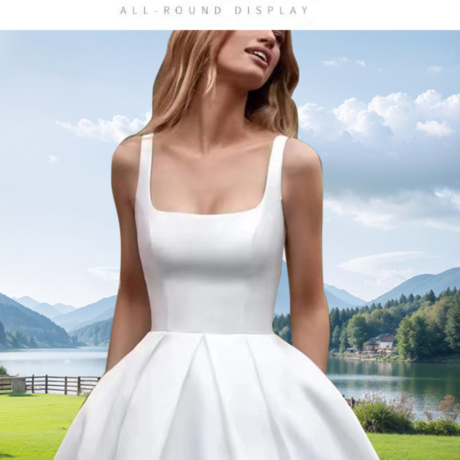 Damenbekleidung Leichtes Hochzeitskleid High-End-Sinn für Zertifikate Weißes Kleid Satin Einfaches Abschlusskleid im Waldstil für Outdoor-Reisen_voghion.com