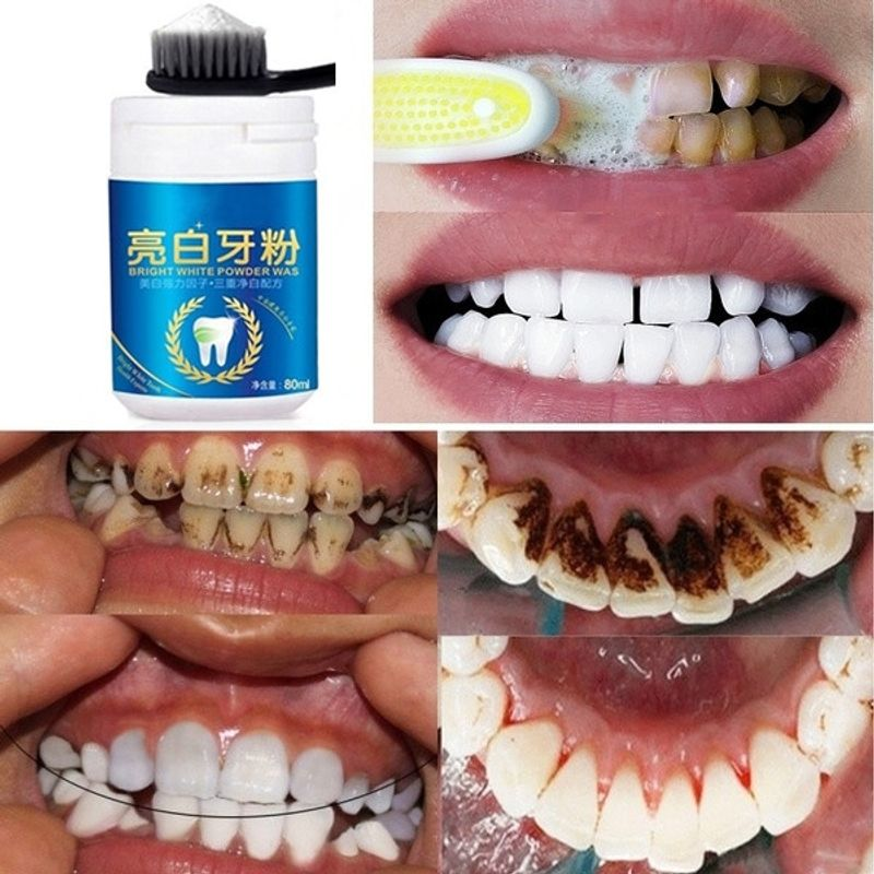 80ml Magic Natural Teeth Whitening Powder Pearl Brush Tooth Powder Physical Teeth Whitening Powder_voghion.com