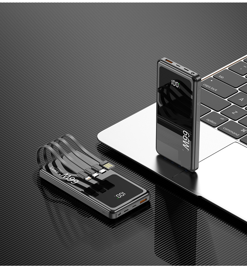 Power Bank KC Süper Hızlı Şarj Hazinesi 20000 MAh Dahili Hat Büyük Kapasiteli Kompakt Taşınabilir Mobil Güç Özelleştirme_voghion.com