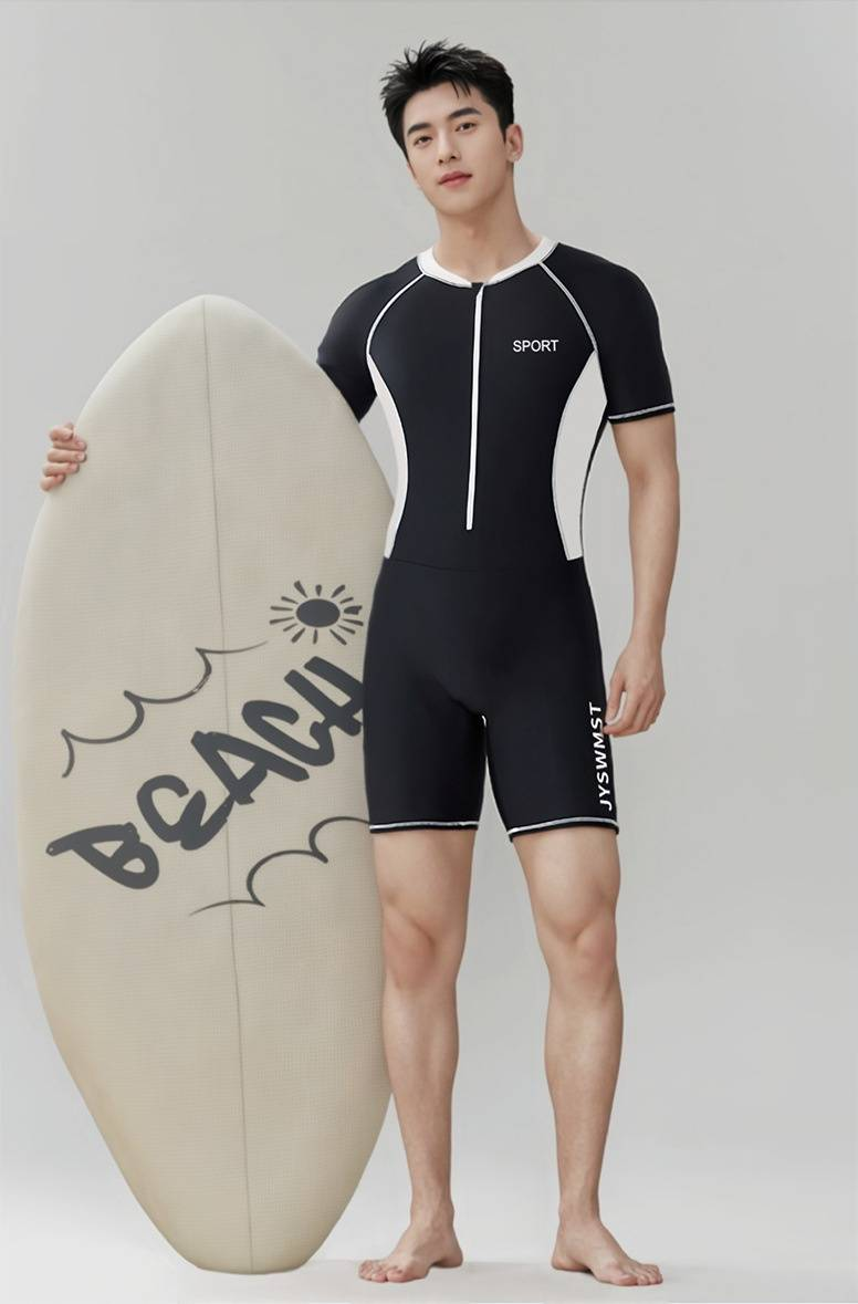 Costume da bagno intero da uomo con protezione solare, muta da sub ad asciugatura rapida 2025, muta Jellyfish, muta da surf per adolescenti a maniche corte di grandi dimensioni_voghion.com
