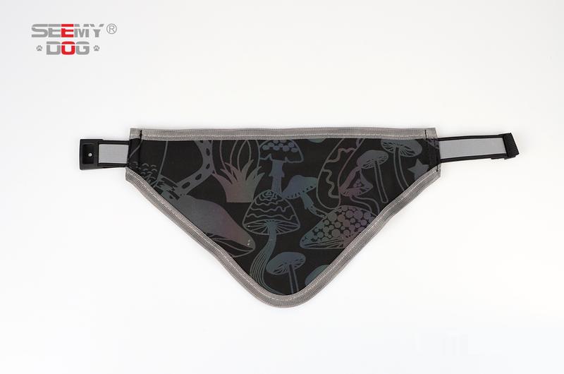 Pet Products Reflecterende sjaal voor huisdieren, hoge zichtbaarheid, verstelbare elastische halsband met drukknoopsluiting, regenboog reflecterende strepen, veilige zachte polyesterstof_voghion.com