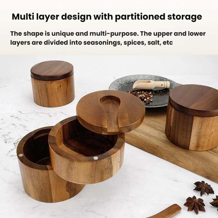 Wooden Salt Jar Storage Box Seasoning Jar With Lid_voghion.com