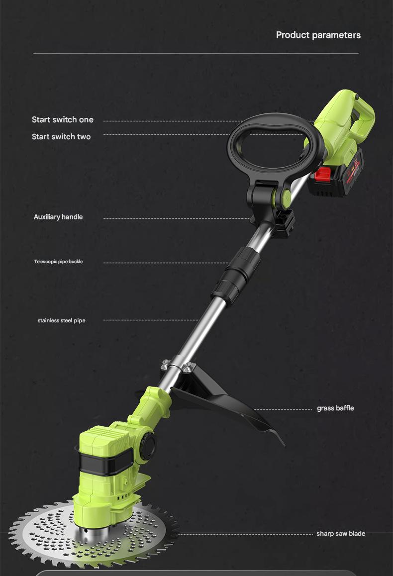 DaVKing Electric Lawn Mower Lithium Battery Lawn Mower New Household Small Rechargeable Lawn Mower Wireless Portable_voghion.com